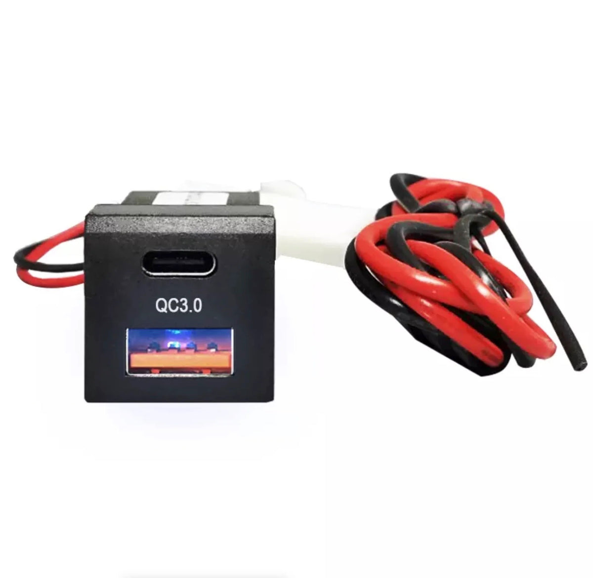 Toyota QC3 USB + Type-C Charger (22mm X 22mm) - Blue LED