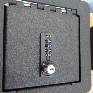 FJ Cruiser Metal safe (black)- 4 digit combination lock and backup key.