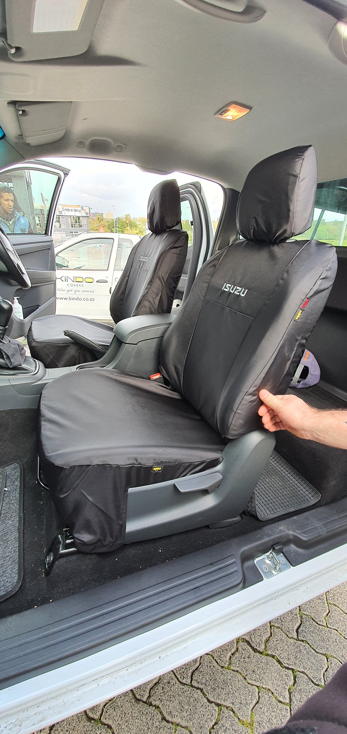 Kindo Seat Covers Isuzu G6 SC/EC Bucket LHR (2013-2021) - Black