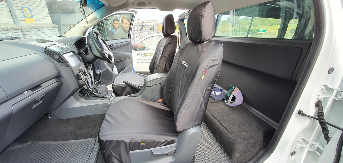 Kindo Seat Covers Isuzu G6 SC/EC Bucket LHR (2013-2021) - Black