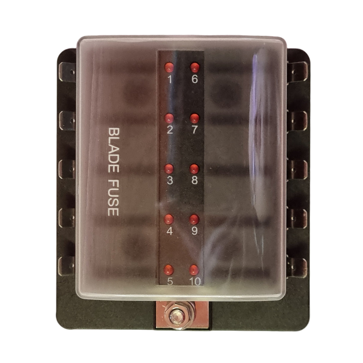 10 Way Blade Fuse Box with LED - Spade Terminal