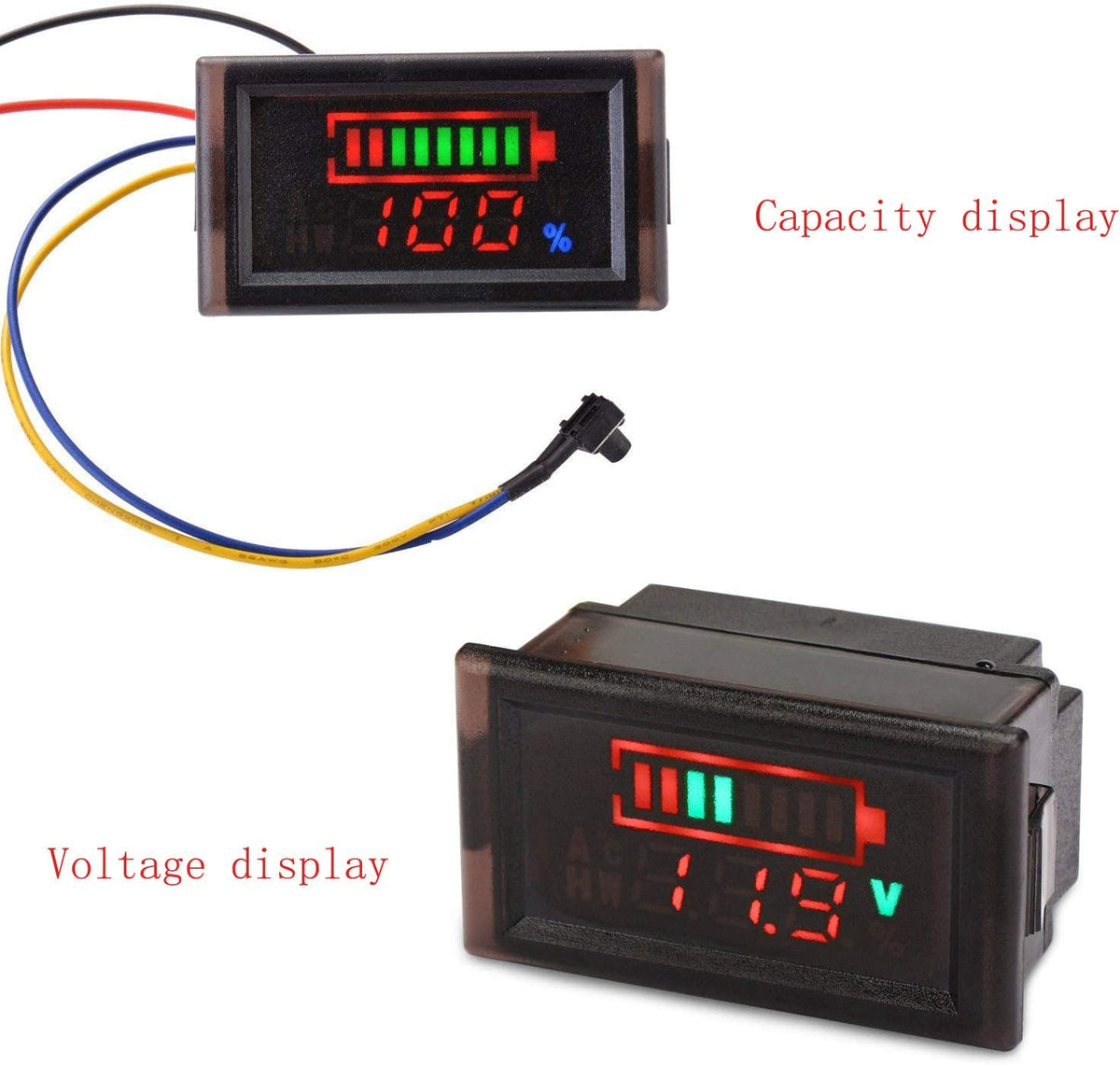 Universal Battery Voltmeter 12V - Battery/Voltage Display