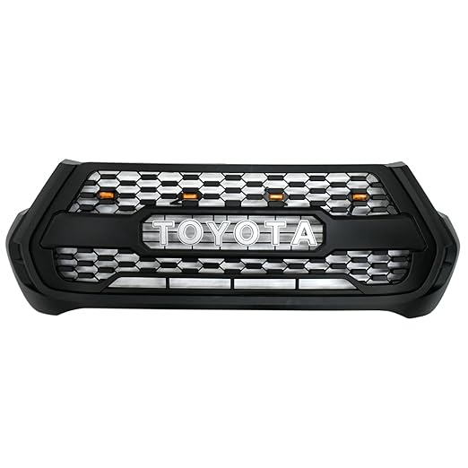 Toyota Hilux GD6 (2021) Raider Grill With Silver Lettering And Top LED Lights Matt Black