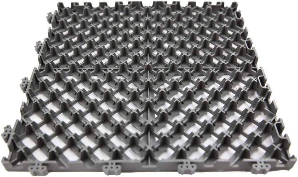 SET OF X4  -  Black or Grey Showroom/Garage Interlocking Watershed tiles - 400mm x 400mm x 30mm