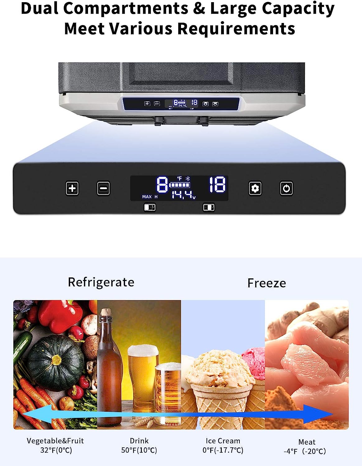 Alpicool TW95 Double Door Fridge-Freezer 12V/220V