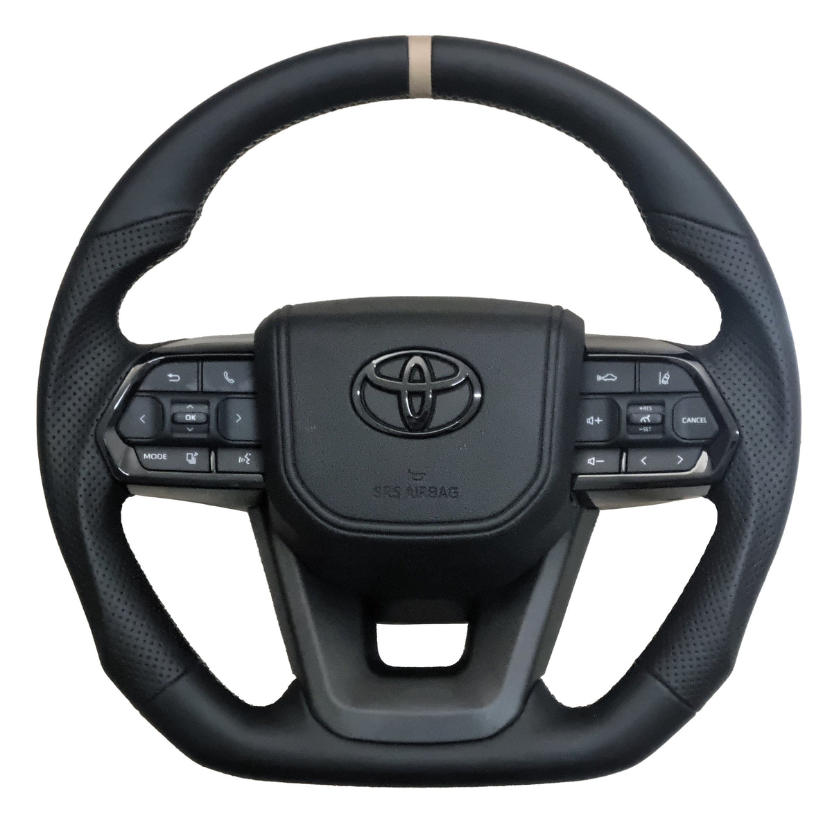 VX300 Toyota Land Cruiser 70 Series Full Leather Steering Wheel - Sandy Beige