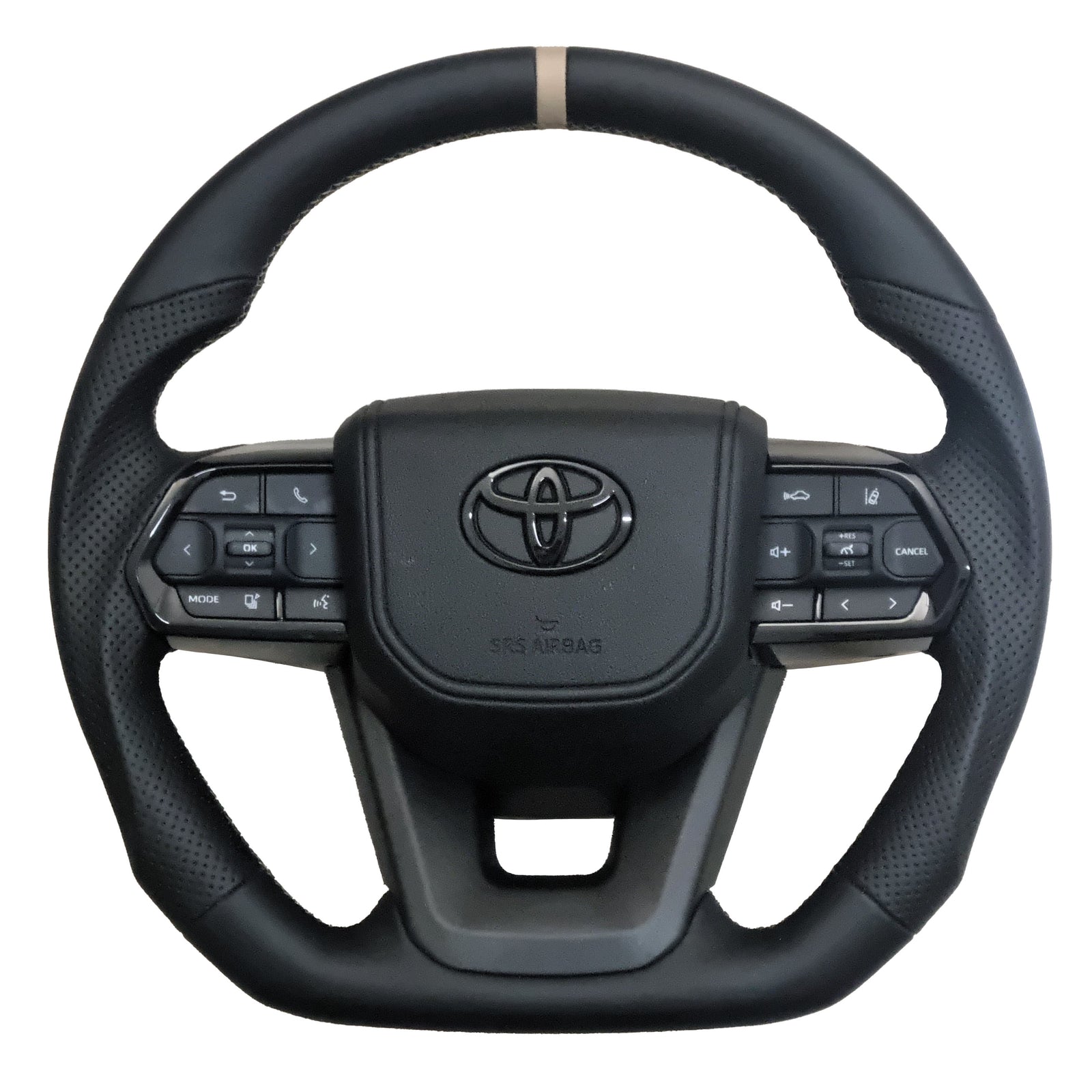VX300 Toyota Land Cruiser 70 Series Full Leather Steering Wheel - Sandy Beige