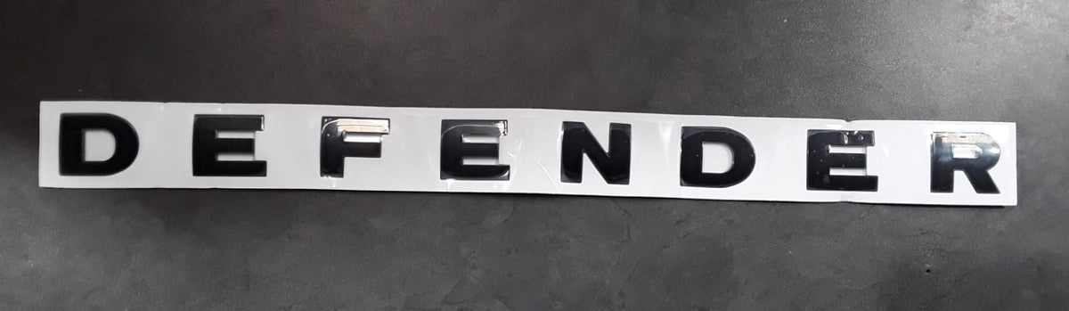 Defender Bonnet lettering Gloss Black
