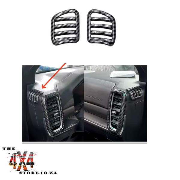Ford Ranger Next Gen (2022+) Upper Interior Air vent Trim Carbon Fiber (look a like)