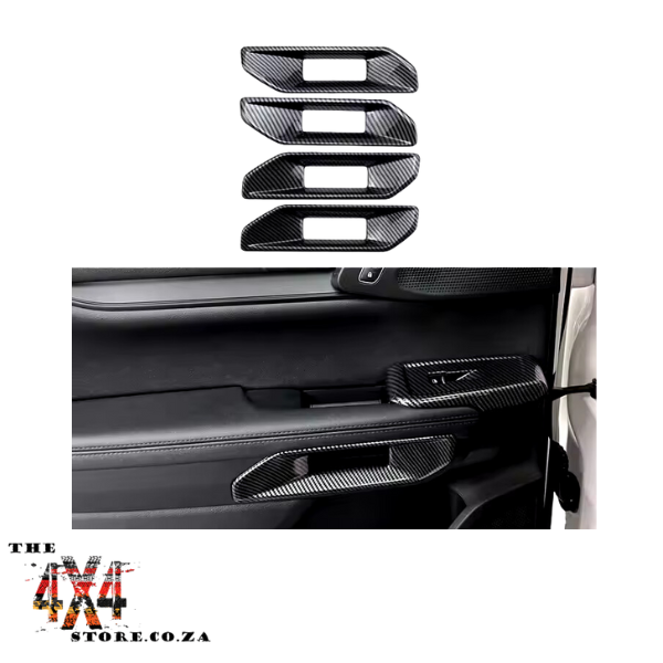 Ford Ranger Next Gen (2022+) Interior Door Handle Covers (Double Cab) Carbon fibre (look a like)