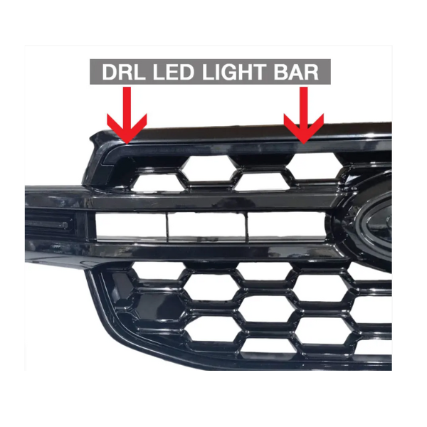 Ford Ranger Next Gen T9 (2023+)Gloss Black Grill  With Top LED