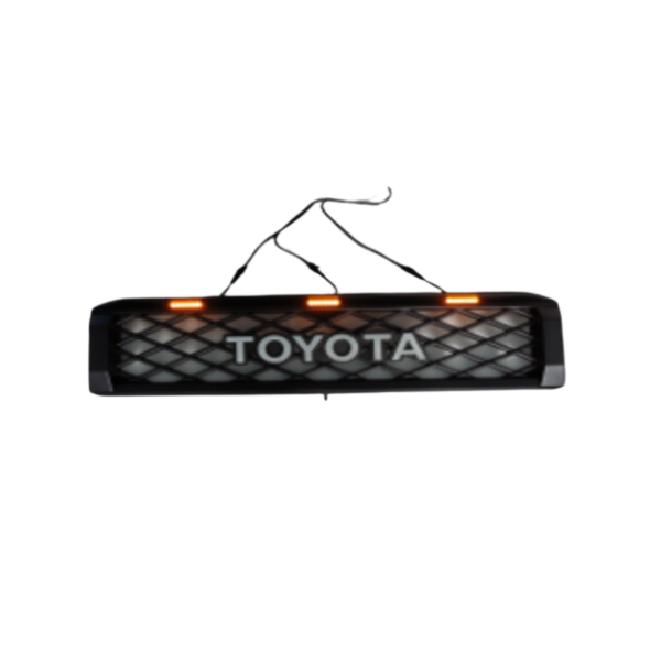 Toyota  Land Cruiser 70 Series mesh grill with Top Amber LED&#39;s Matt Black