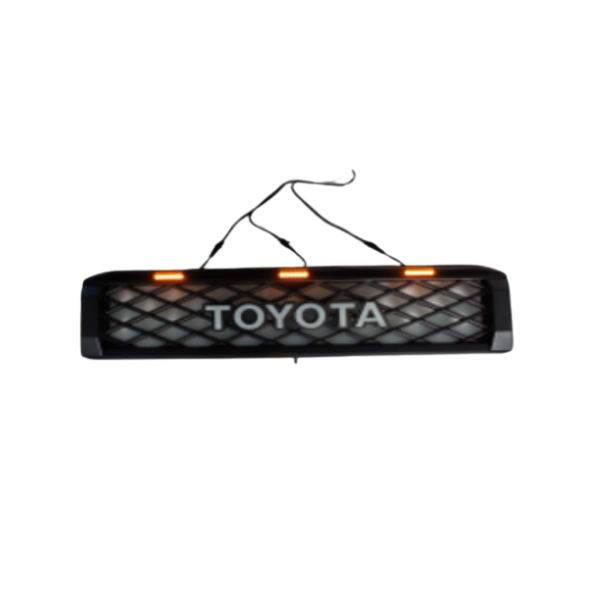 Toyota  Land Cruiser 70 Series mesh grill with Top Amber LED's Matt Black