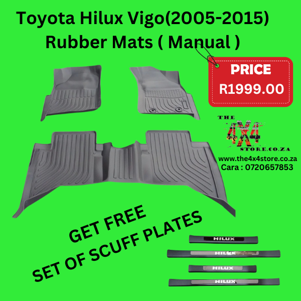 Special: Toyota Hilux Vigo 2005-2015  Rubber Mats( Manual ) GET FREE SCUFF PLATES