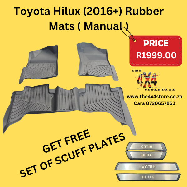 Special: Toyota Hilux GD6 2016+ Rubber Mats( Manual ) GET FREE SCUFF PLATES