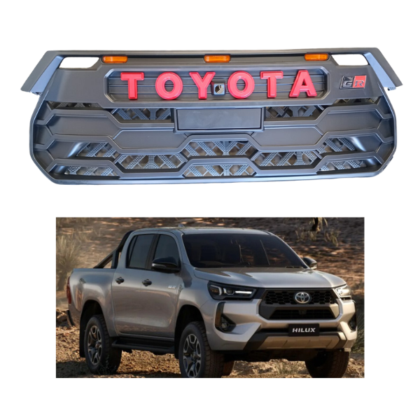Toyota Hilux 2024+ GR Grill Matt Black With LED's