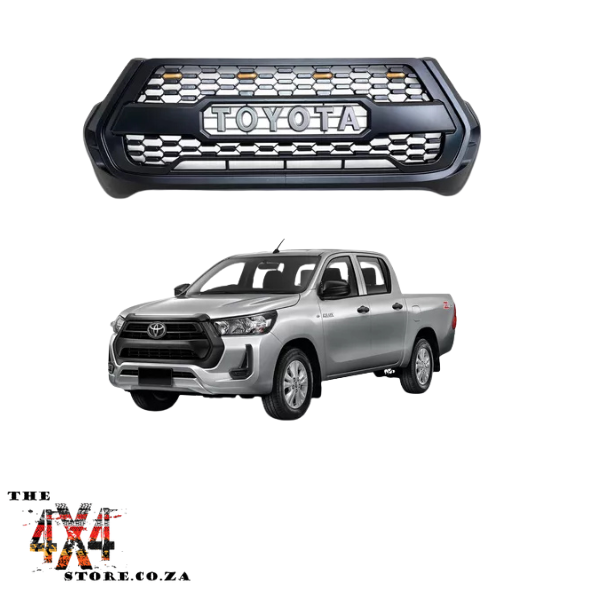 Toyota Rider ( 2021) LED Grill With Silver Lettering Matt Black