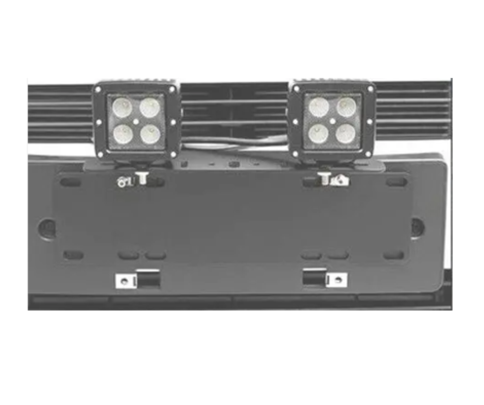 Universal Bar Light Mounting Bracket &amp; Licence Plate Holder (Black)