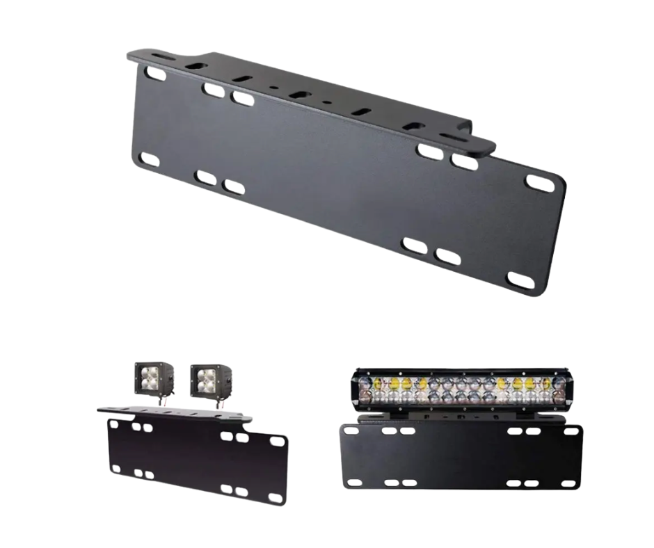 Universal Bar Light Mounting Bracket &amp; Licence Plate Holder (Black)