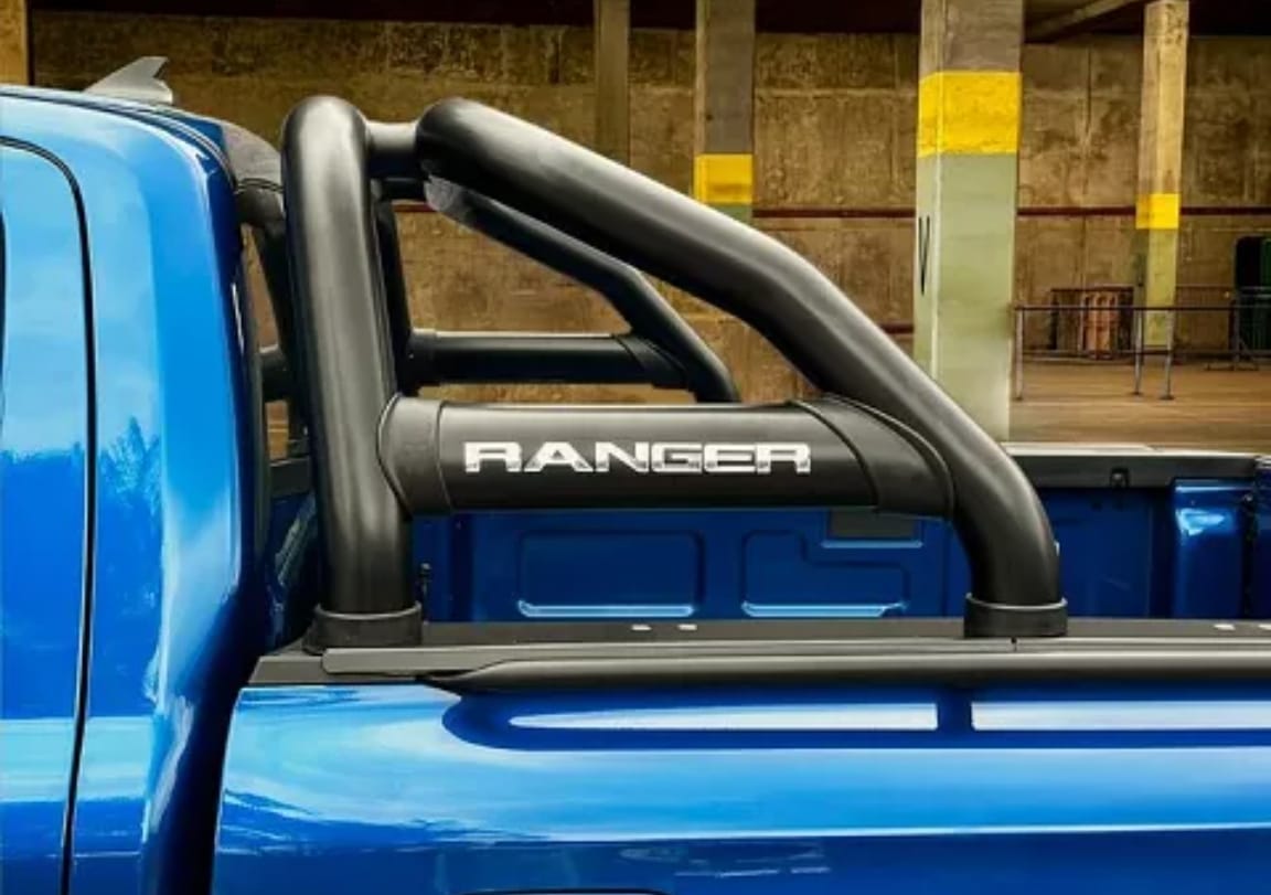 Ford Ranger Next Gen 2023+ Sports Bar w Oval Side Tubes Black - Fits Double Cab and Super Cab 
Models (Fits Securi Lid 218 & OEM Tonneau Cover) BS -150055
