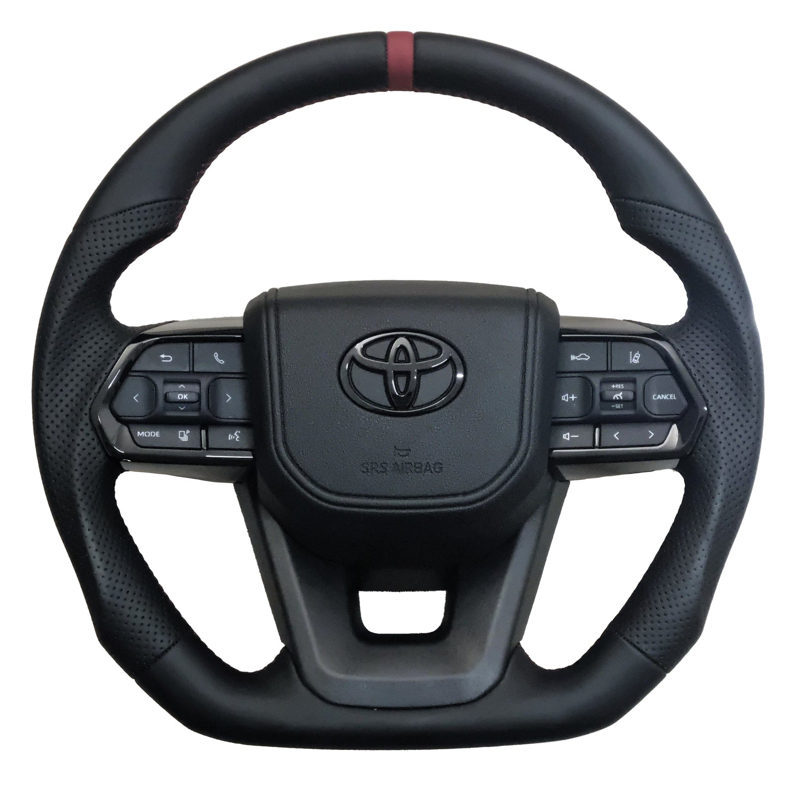 VX300 Toyota Land Cruiser 70 Series Full Leather Steering Wheel - Merlot Red