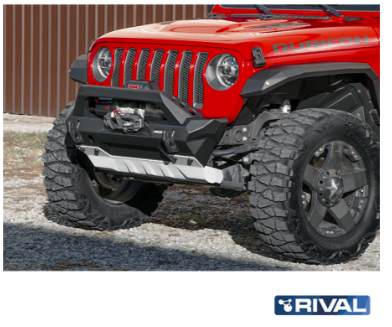 Rival - Jeep Wrangler JK,JL ,JT Front Bumper with lightbar included, front skid plate 2007-2018 (STUBBY)   2D.2702.2-NL