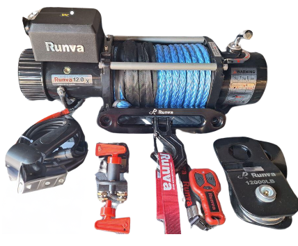 Runva 12000 lbs Winch with Synthetic Rope + 2 Remotes (Wire & Wireless)