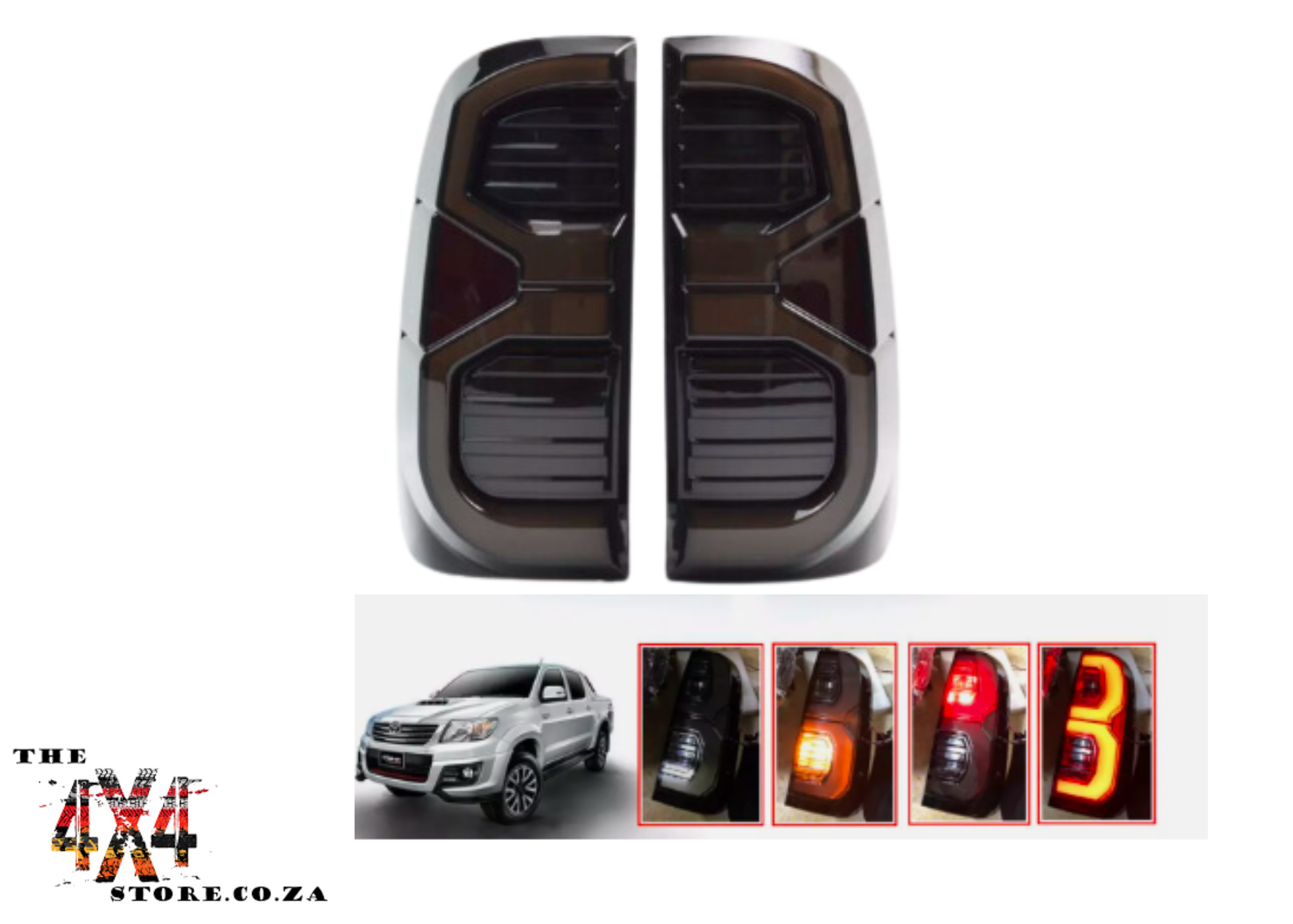 Toyota Hilux Vigo (2005-2015) LED Tail Lights Smoked V2