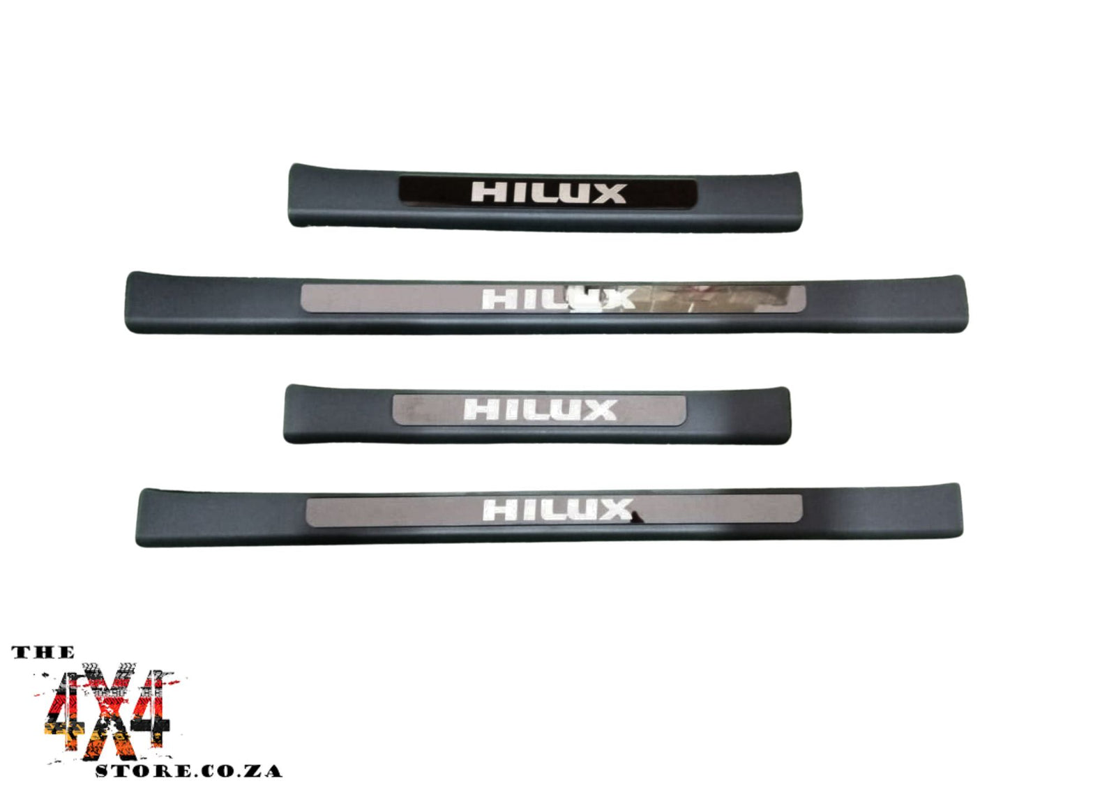 Toyota Hilux Vigo Champ (2012-2015)  Black scuff plates with logo