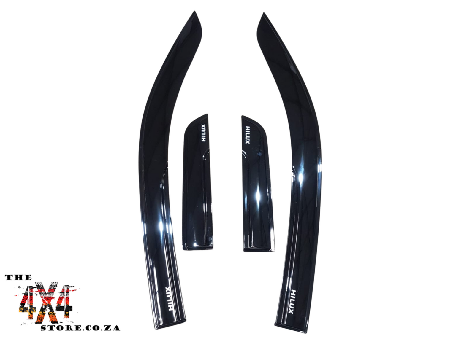Toyota Hilux GD6 (2016-2024) Weather Guards (Extra Cab) Gloss Black With logo