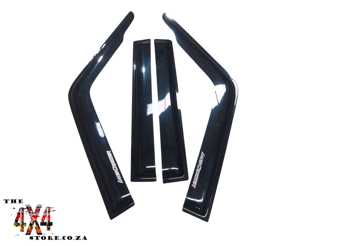 Toyota Land Cruiser 70 series  Weather Guards with Logo Gloss black Double Cab