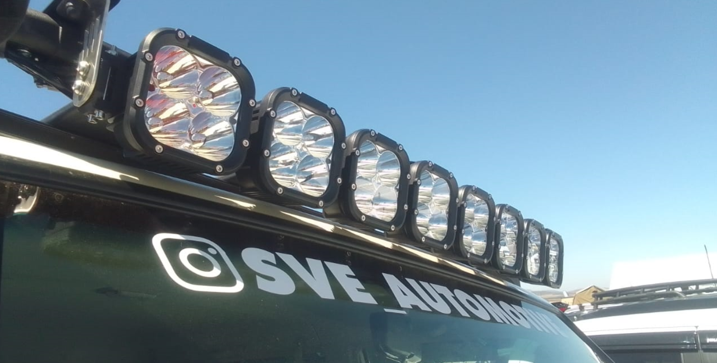 40 Watt Light bar system with 8 square spotlights roof mounted the4x4store .za