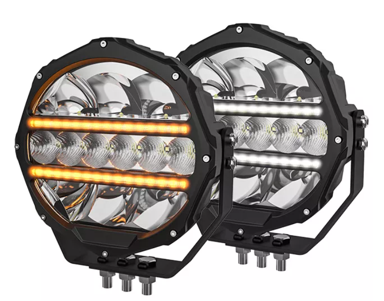9inch  HI/LOW Spotlight 280Watt with white and amber DRL Set Of 2