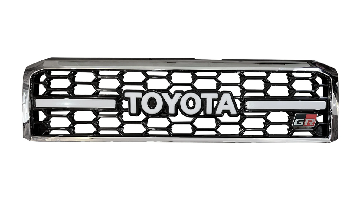 Toyota Land Cruiser 79 GR grill with LED&#39;s Chrome and Black Insert