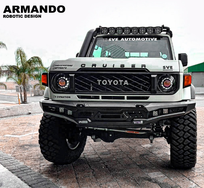 Toyota Land Cruiser 79 Series Armando front steel bumper