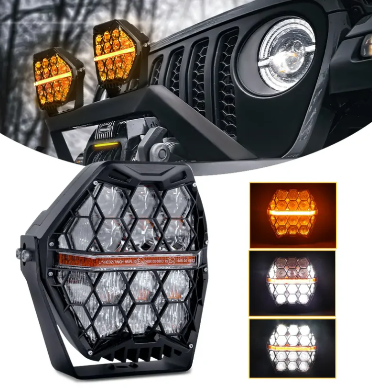 7 Inch 120W Super Bright Honeycomb Offroad Led Spotlight (Set)