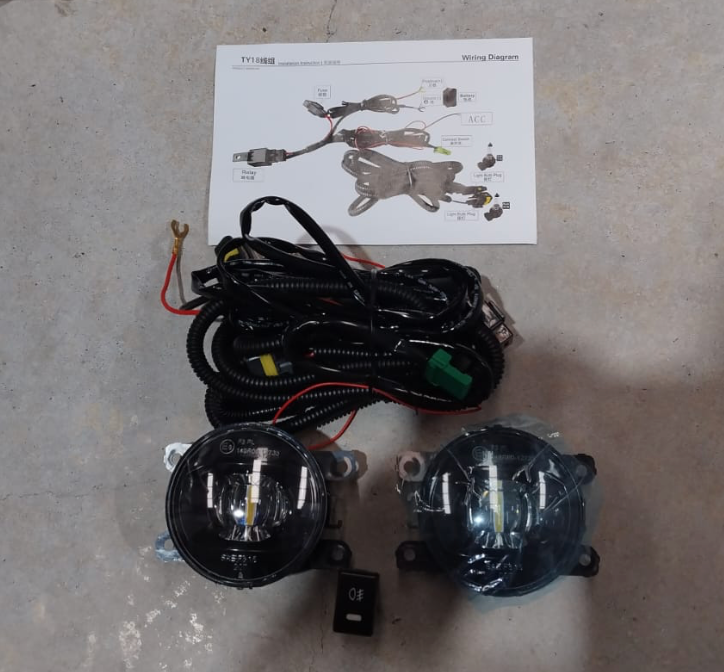 Isuzu DMAX LED Foglight with wiring harness and switch