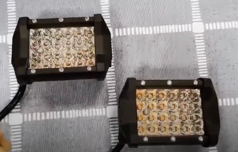 4 Inch White&amp;Amber Strobe Work Light Bar set of 2