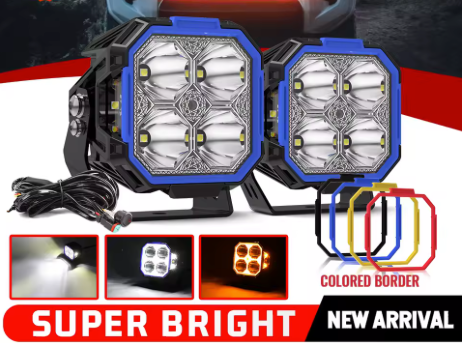 3&quot; Side Shooter LED Light Pods 2- Row Work Lights Spot Flood Beam Driving Lights set of 2