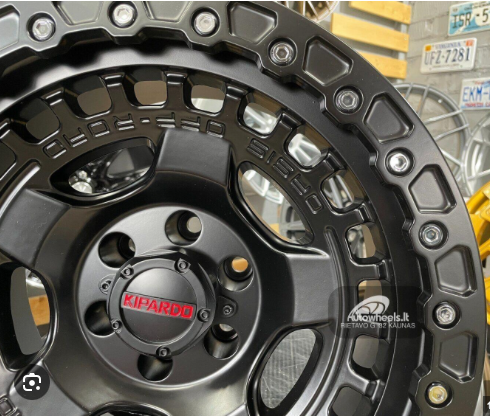 16&quot; Rim -  4 Set -Matt Black + Matt Black Plastic Riverts