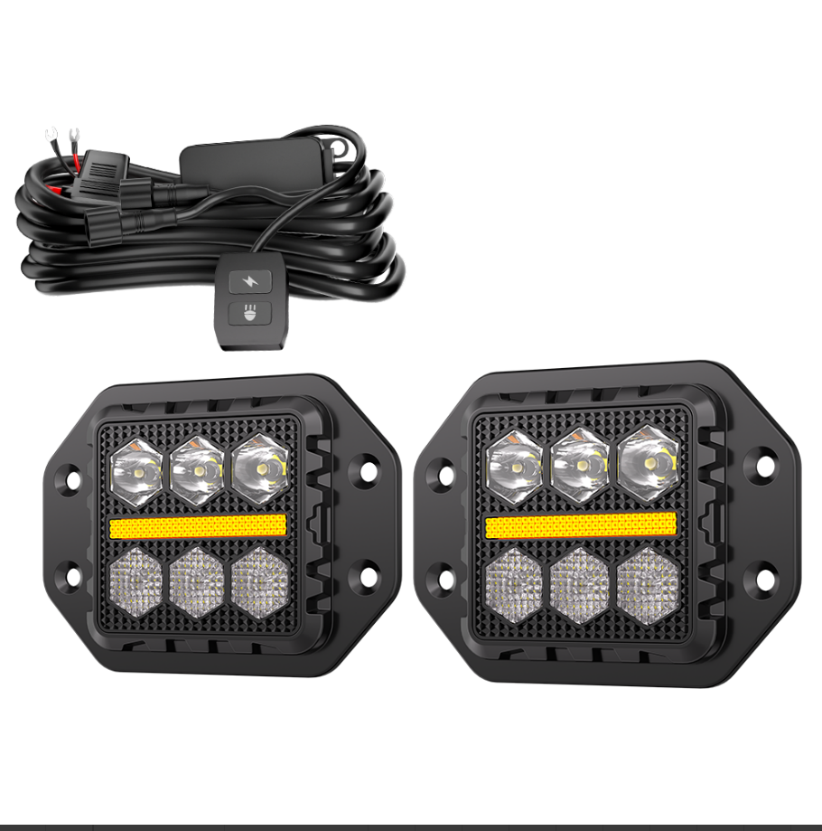 5 Inch 17.8W Flush Mount LED  White + Amber Set of 2