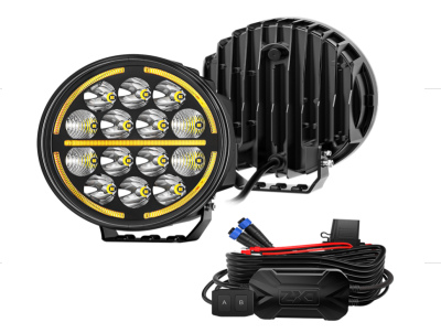 7 Inch 51 W LED Spotlight White + DRL Set of 2