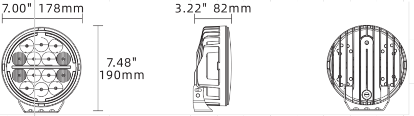 7 Inch 51 W LED Spotlight White + DRL Set of 2