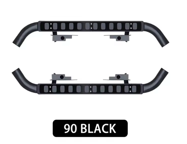 Land Rover Defender 90 Side Steps (Black and Black)