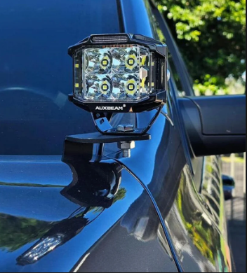 4 Inch 92W 8960LM Combo Beam Side Shooter LED Square Pod Lights with Amber DRL (Set of 2)