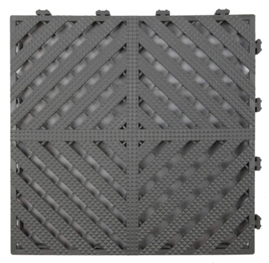 SET OF X4  -  Black or Grey Showroom/Garage Interlocking Watershed tiles - 400mm x 400mm x 30mm
