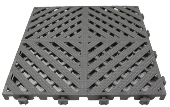 SET OF X4  -  Black or Grey Showroom/Garage Interlocking Watershed tiles - 400mm x 400mm x 30mm