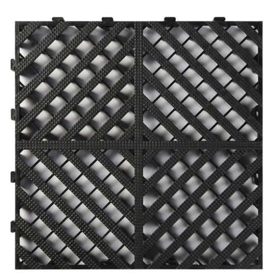SET OF X100 -  Black Showroom/Garage Interlocking Watershed tiles - 400mm x 400mm x 30mm