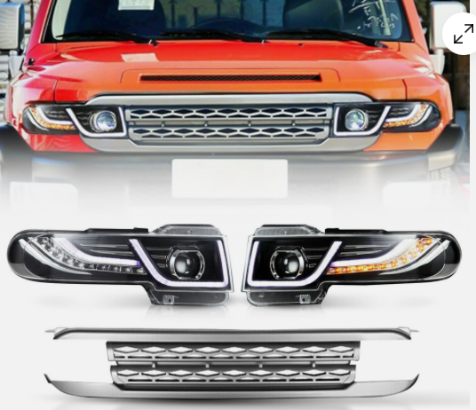 FJ Cruiser LED Headlight and Grill (Silver)