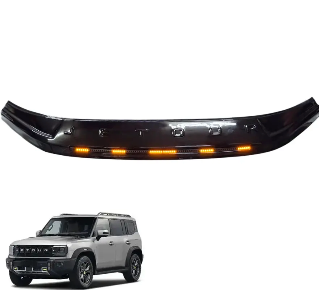 Jetour T2 2025- Bonnet Guards Gloss Black with LED